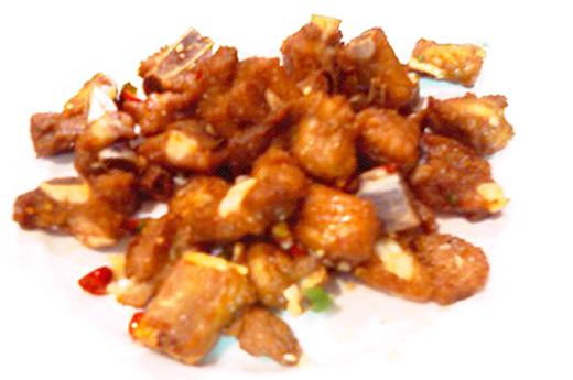 C12.Travers de porc frits + Riz