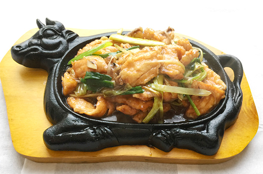 C14.Saumon sauté aux gingembre et ciboulette sur plaque chauffante + Riz